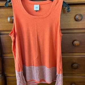 Women's Orange Sleeveless Handout Top- Sm